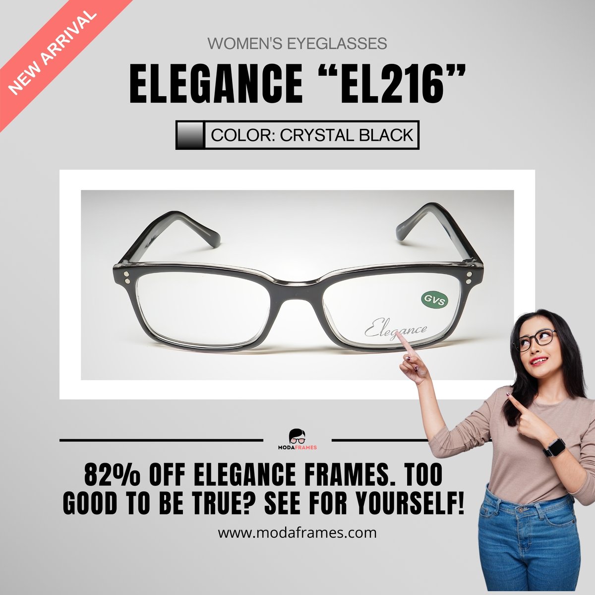ModaFrames's tweet image. 🔥 FLASH SALE ALERT! 🔥
Elegance El216 Crystal Black Frames
👓 Was: $140 | Now: $25.60 
🎉 SAVE 82% TODAY!

Elevate your style without breaking the bank. These designer frames are flying off the shelves! 🚀

#DesignerEyewear #ModaFrames