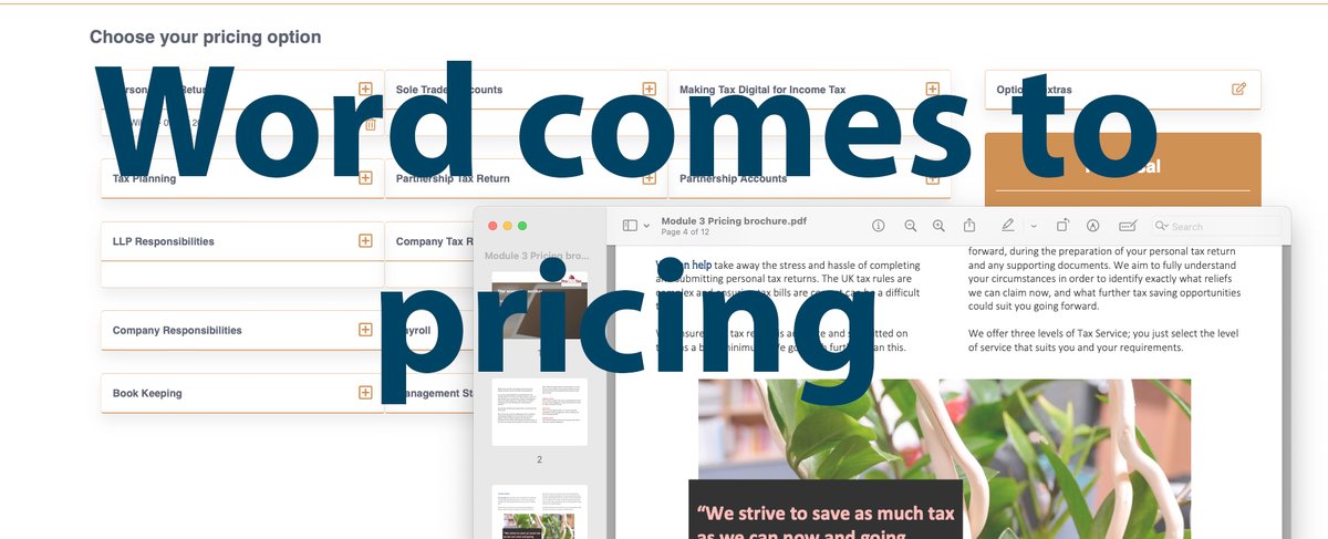 ProActivTax's tweet image. Word has come to #pricing #pricingsoftware #EffectivePrice for #Accountants #Advisors.

#Price with confidence at an affordable subscription at EffectivePrice.co.uk.  

New in latest version bit.ly/3Z4YHoS