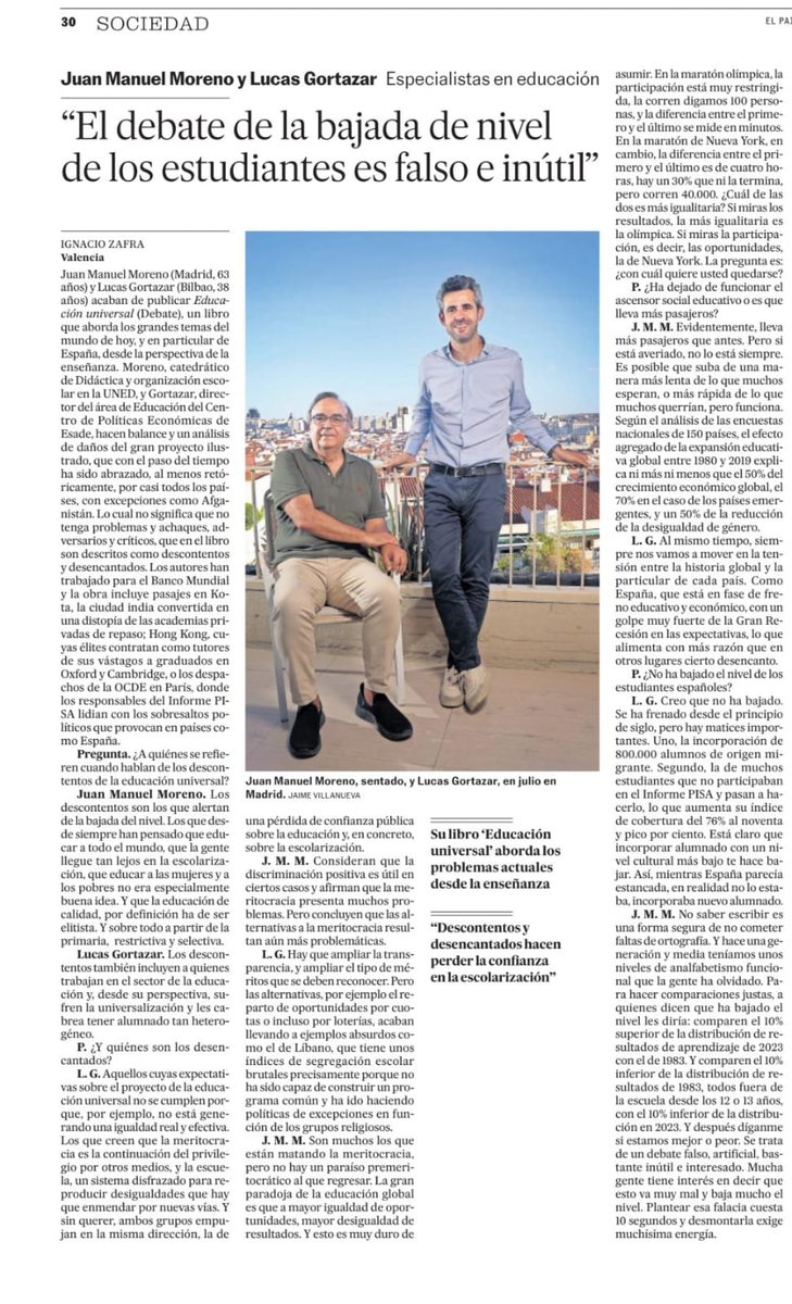 lucas_gortazar's tweet photo. Ya llega #EducaciónUniversal, un viaje global para entender qué está pasando con la educación hoy. 

Aquí un adelanto donde repasamos las ideas principales del libro, en torno a la meritocracia, las reformas educativas, la evaluación o los cambios curriculares. Gracias @I_Zafra https://t.co/uBbALMjlQG