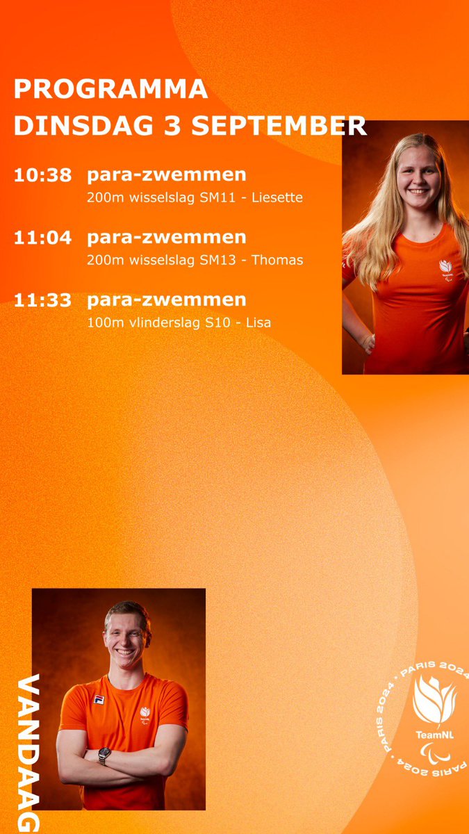 Nieuwe dag, nieuwe kansen! Vandaag vlinderslag en wisselslag 💪 

👉Kijk mee via YouTube Paralympics

#paris2024 #SamenSterker #TeamNLparazwemmen