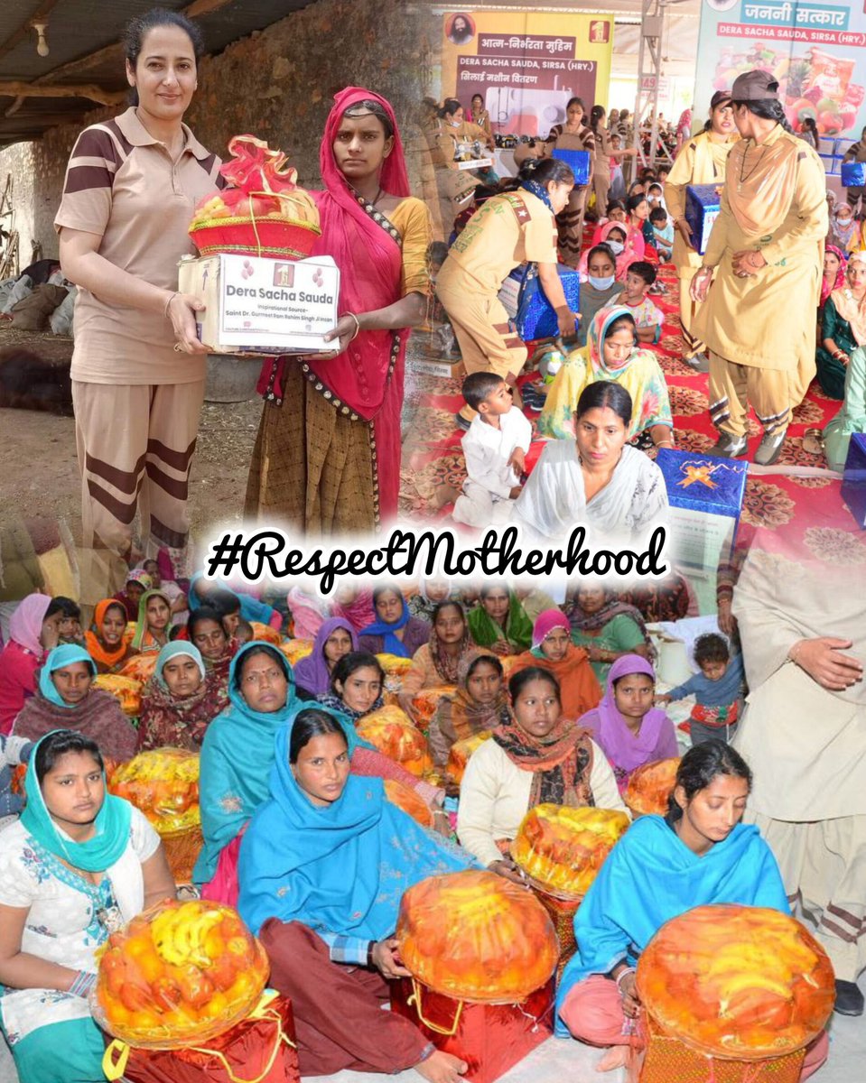 Swati___S_'s tweet photo. To help these  pregnant women's Dera Sacha Sauda volunteers  are providing nutritional food and medicine to needy mother's under the 
Respect motherhood campaign started by Ram Rahim ji 
#MotherChildCare https://t.co/9jmvJhDiwg