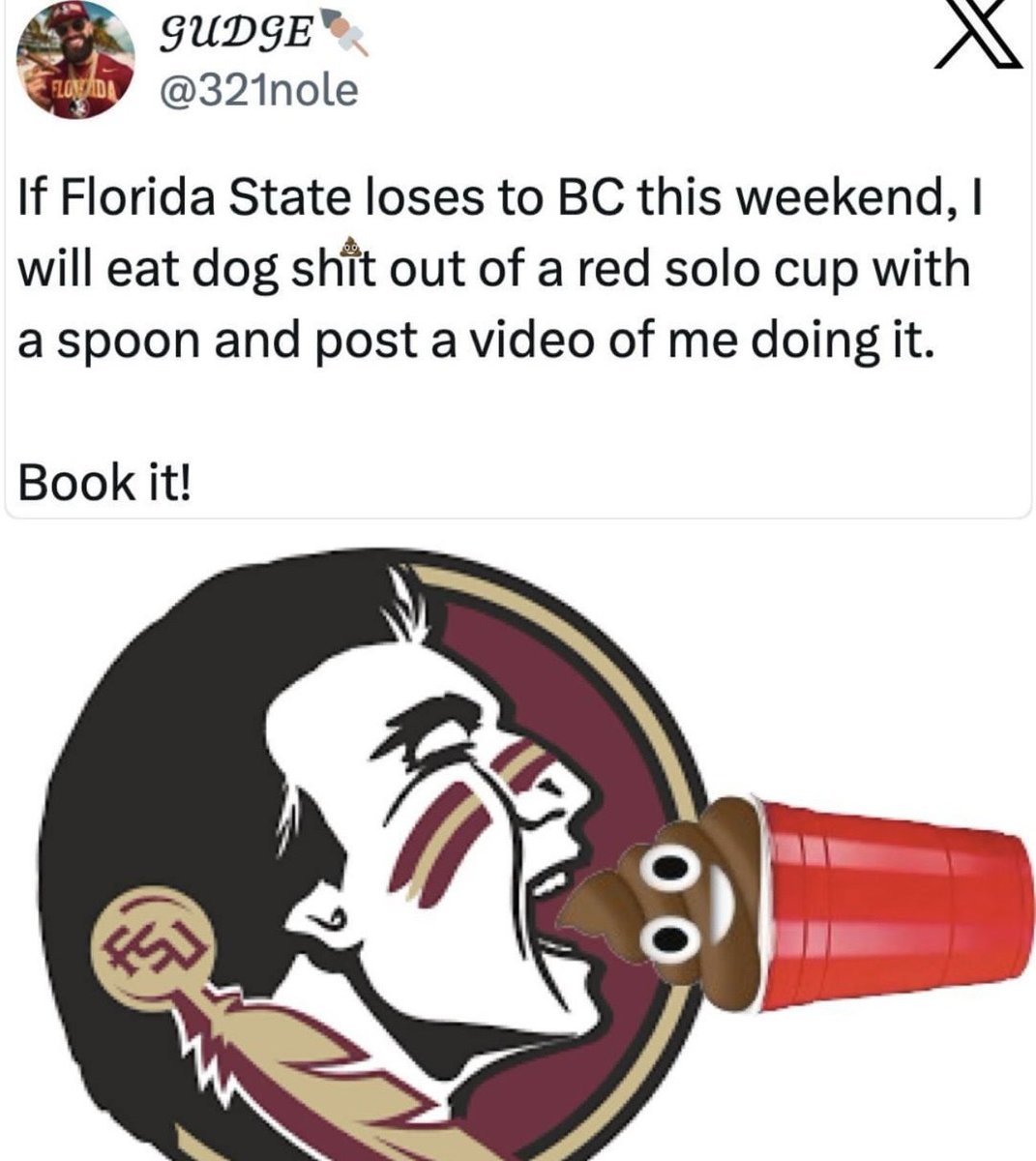 witeclawhiteboi's tweet photo. Listen… doxxing isn’t cool in any other situation than this…. Some one needs to find @321nole and make him eat poop out of a red solo cup if FSU loses cause you can’t just post this and then delete your twitter account lol https://t.co/GIVl7pKE4T