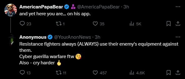 Anonymous tweet media