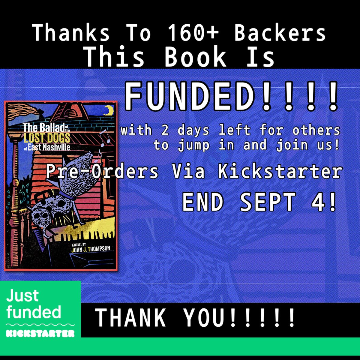 Thank you to the 160+ who helped us reach this goal! We have 2 days left for others to pre-order this “Rock and Soul Fable” before the campaign ends (and you have to wait for the public release.) head to TrueTunes.com/ballad or “JJT Novel” on Kickstarter before 11pm CST Wed!