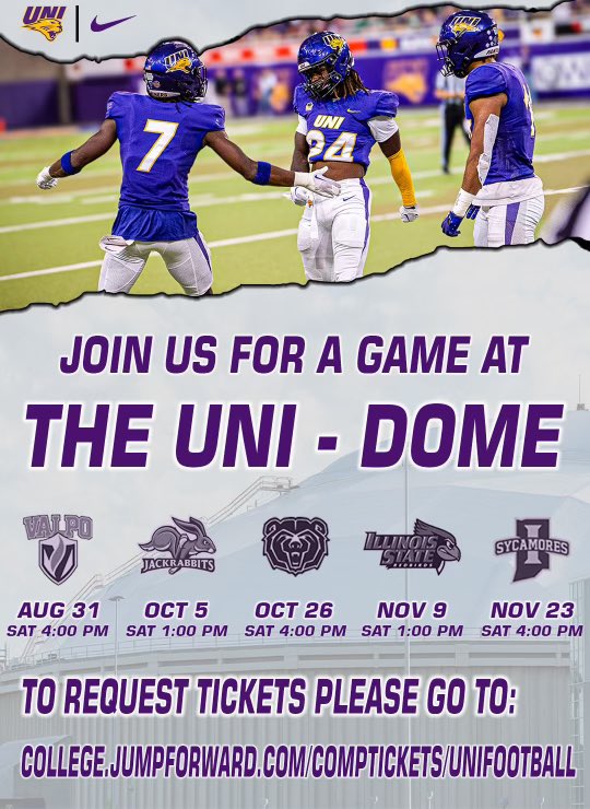 Thank you <a href="/UNIFootball/">UNI Football</a> for the game day invite. See you October 5th. <a href="/CoachRVW/">Riley Van Wyhe</a> <a href="/coachricknelson/">Rick Nelson</a> <a href="/CoachMarkFarley/">Mark Farley</a>