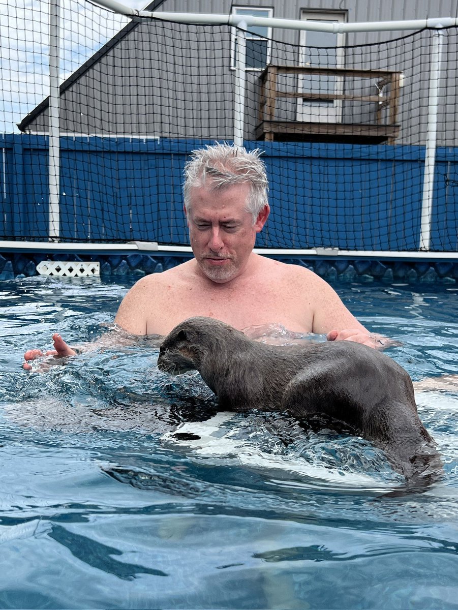brian_bonafitz's tweet photo. Long overdue post of our Swimming with the Otters pics from a few weeks back at Coastal Wilds in DE!! So much fun &amp; our new best friends were too cute! 🦦🦦 #MondayNightFitz #Otters #DadLife #BrianAndKathy  #TheSummerOfFitzIsOver https://t.co/SdEuFWYheX