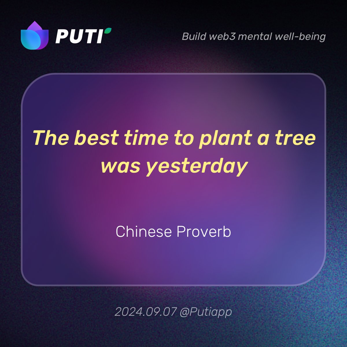 putiapp's tweet photo. GM🌟

The best time to plant a tree was yesterday.
by Chinese Proverb

Act now, reap later

#PUTI #BASE https://t.co/idW7Ot1FY6