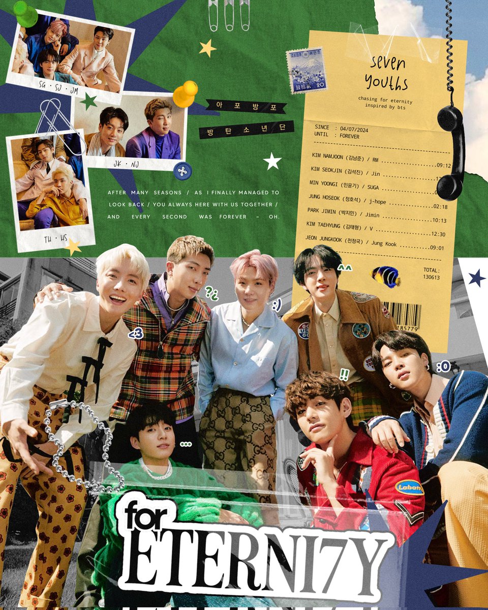 BANG! TAN! Good day, everyone. ForETERNI7TY, a fresh-from-the-oven squad of BTS, is looking for fellows to befriend us on our everlasting journey. Please let us know by tagging your SQs or OAs in the reply, and a repost would be appreciated to spread the word! Thank you. 💜