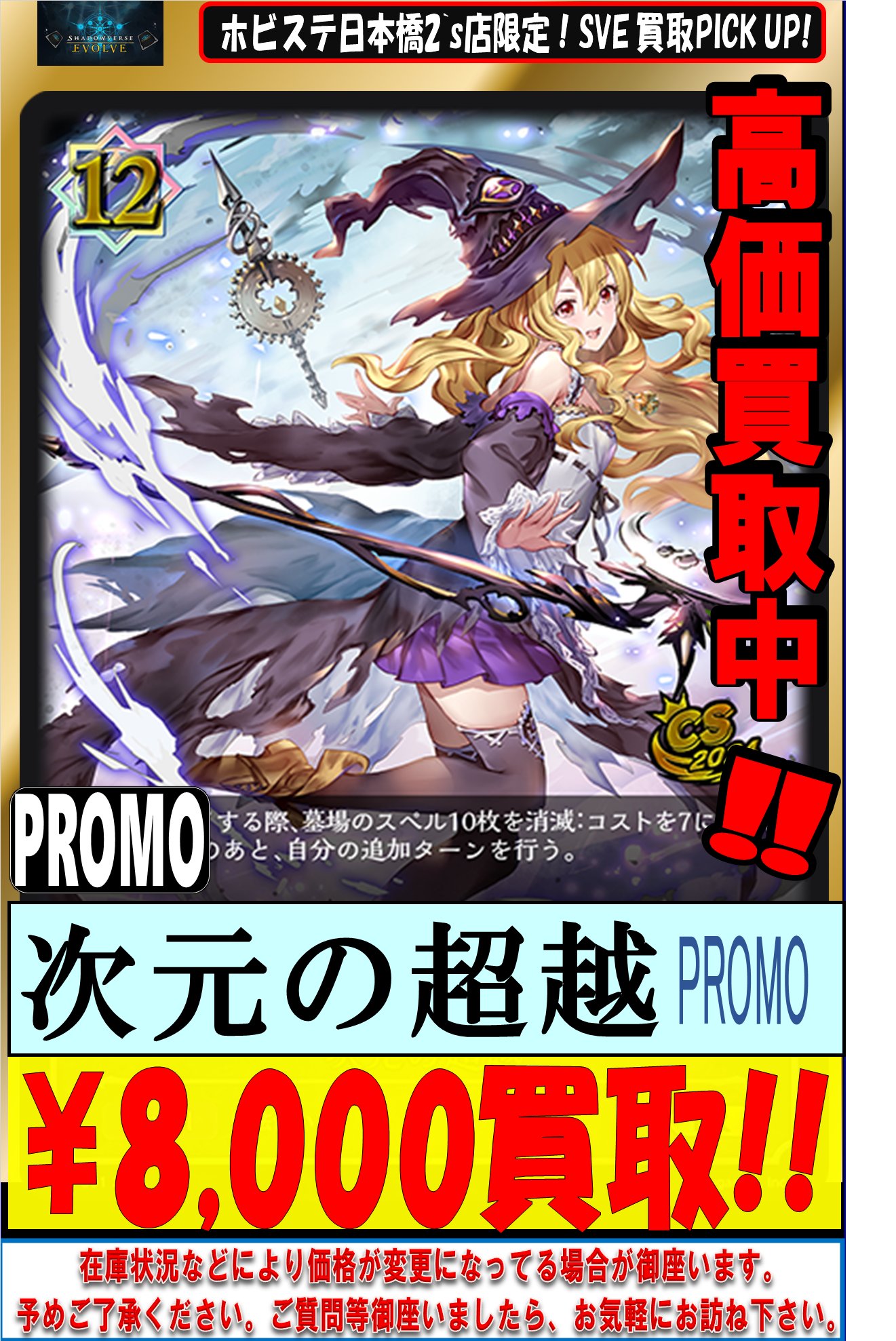 シャドウバースエボルヴ　次元の超越　CS プロモ 次元の超越(CS/イラスト違い)【PR】{PR-301}