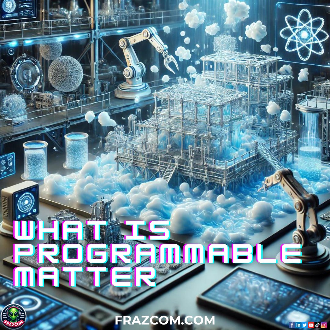Frazcom_Gadgets's tweet image. Programmable Matter: Self-assembling materials that revolutionize manufacturing and construction, enabling the creation of complex structures and everyday items with precision and speed.

#FuturisticTech #ProgrammableMatter