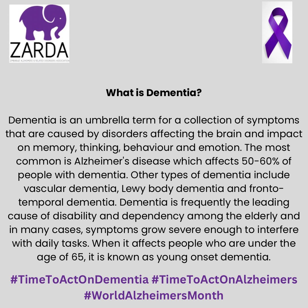 September is Alzheimer’s awareness month. Help us to raise awareness of dementia and address stigma and discrimination and use the hashtags #TimeToActOnDementia #TimeToActOnAlzheimers and #WorldAlzMonth  to spread awareness this month.