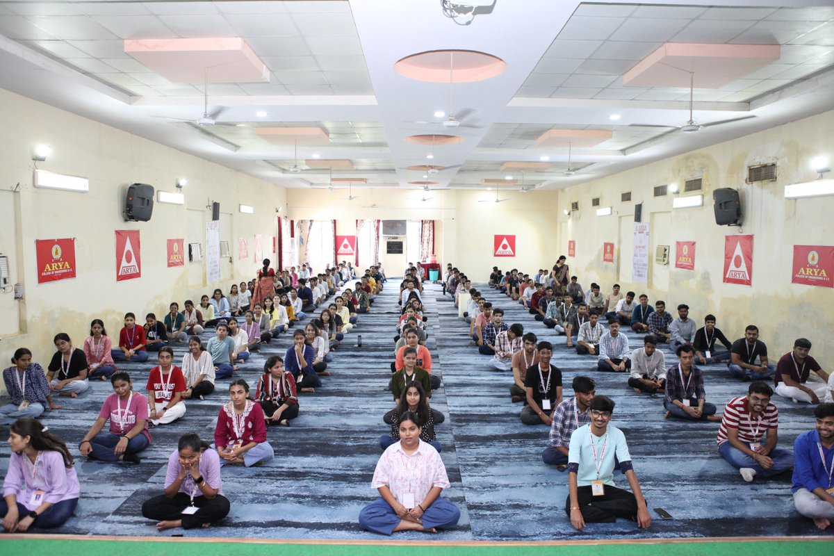 aryacolleges's tweet photo. #AryaCollege, Jaipur organized a rejuvenating #Yoga & #Meditation session on 2nd Sep, 2024 as part of the #InductionProgram2024 for #BTech 1st-year students. The event was well-received, fostering a sense of harmony & positivity as students embarked on their engineering education https://t.co/usIZGeZMIj