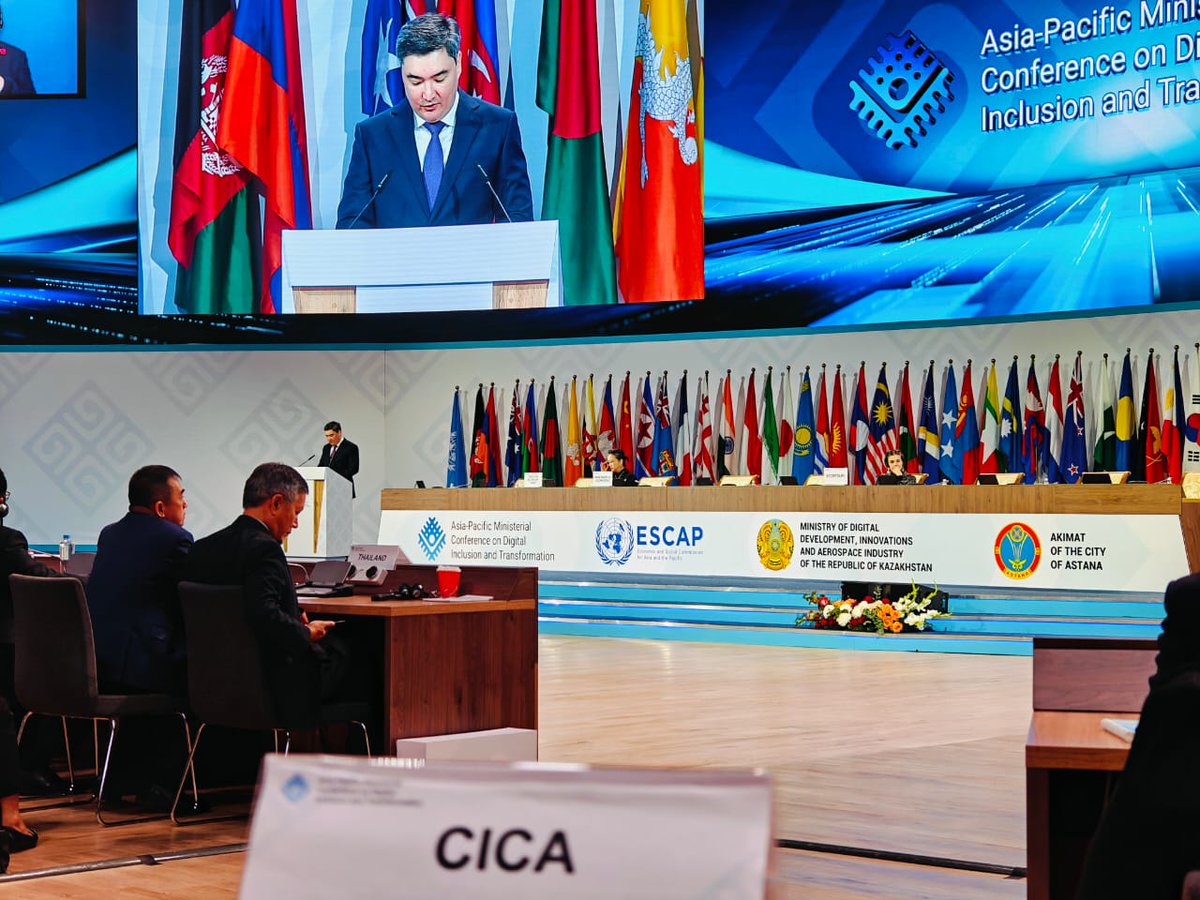 CicaSecretariat's tweet image. #CICA Deputy Secretary General Zhang Ling takes part in the Asia-Pacific Ministerial Conference on Digital Inclusion and Transformation #Digital4Dev

#ESCAP #Kazakhstan
