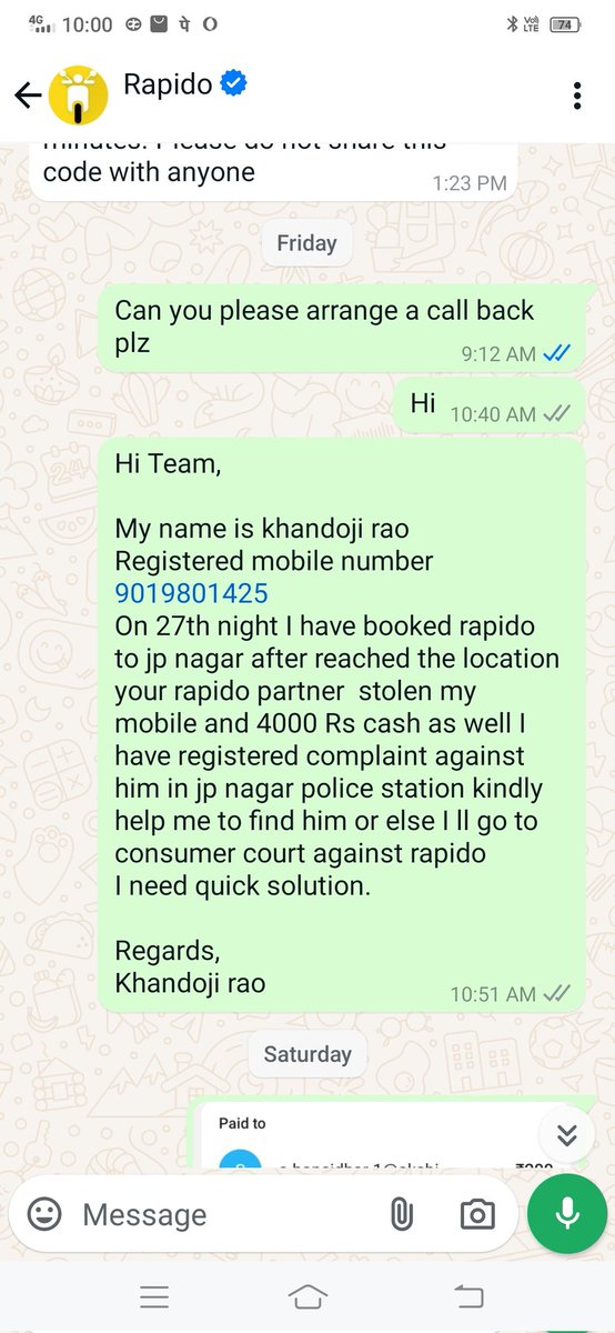 NikkamRao17469's tweet photo. @rapidobikeapp @rapidobikeapp  @arvindskanda https://t.co/mZDyDEWlhh