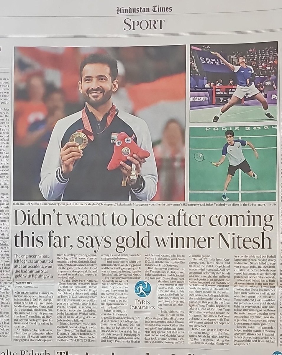 Major D P Singh (@majdpsingh) on Twitter photo This gold boy has made us proud. Team <a href="/majdpsingh_TCO/">TheChallengingOnes</a> wishes his member, Nitish for bringing laurels to our country 💕
This will surely inspire many more amputees to break barriers and conquer the world.
Jai Hind 🇮🇳💪 This gold boy has made us proud. Team <a href="/majdpsingh_TCO/">TheChallengingOnes</a> wishes his member, Nitish for bringing laurels to our country 💕
This will surely inspire many more amputees to break barriers and conquer the world.
Jai Hind 🇮🇳💪