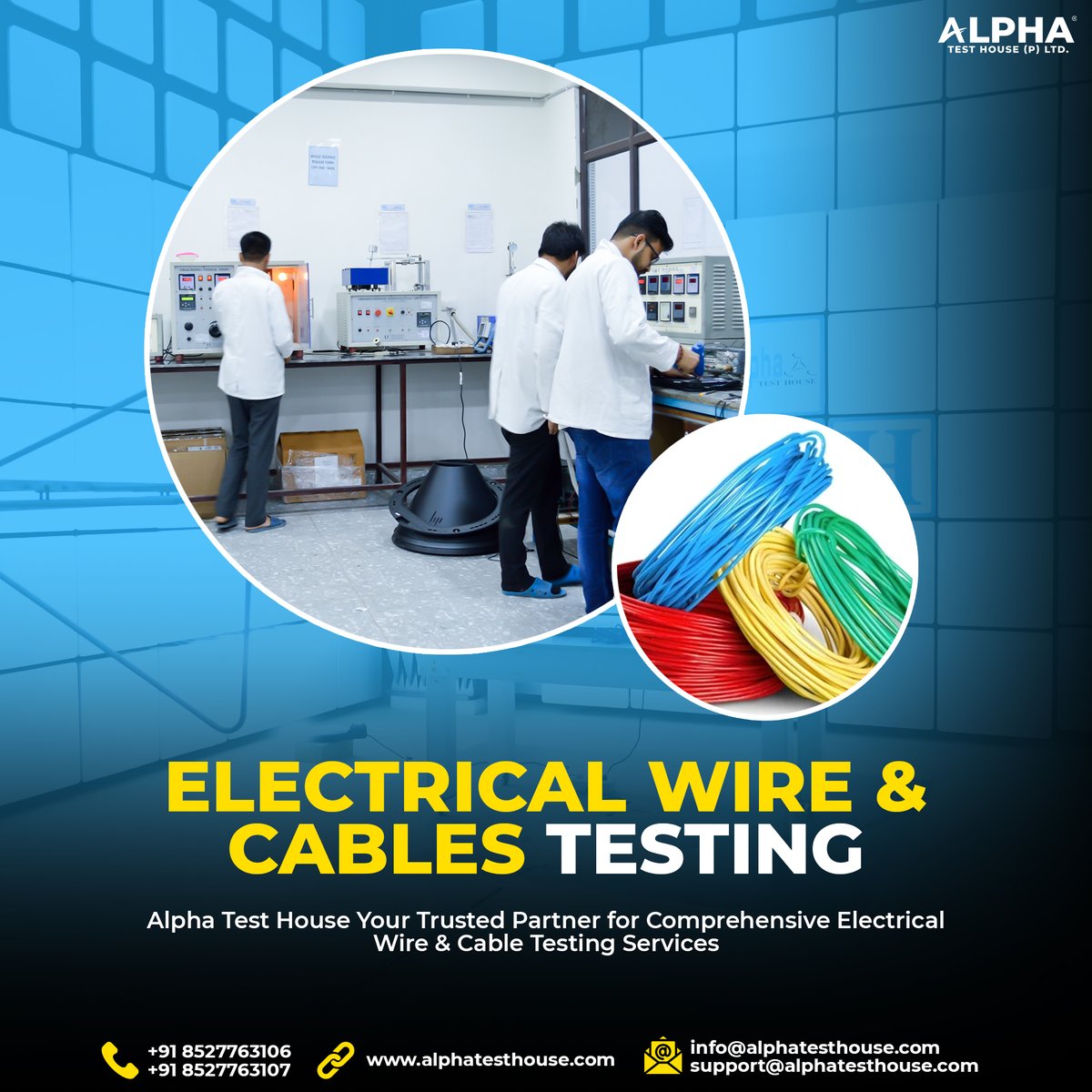 AlphaTestHouse's tweet image. Alpha Test House Your Trusted Partner for Comprehensive Electrical Wire &amp;amp; Cable Testing Services.
@AlphaTestHouse