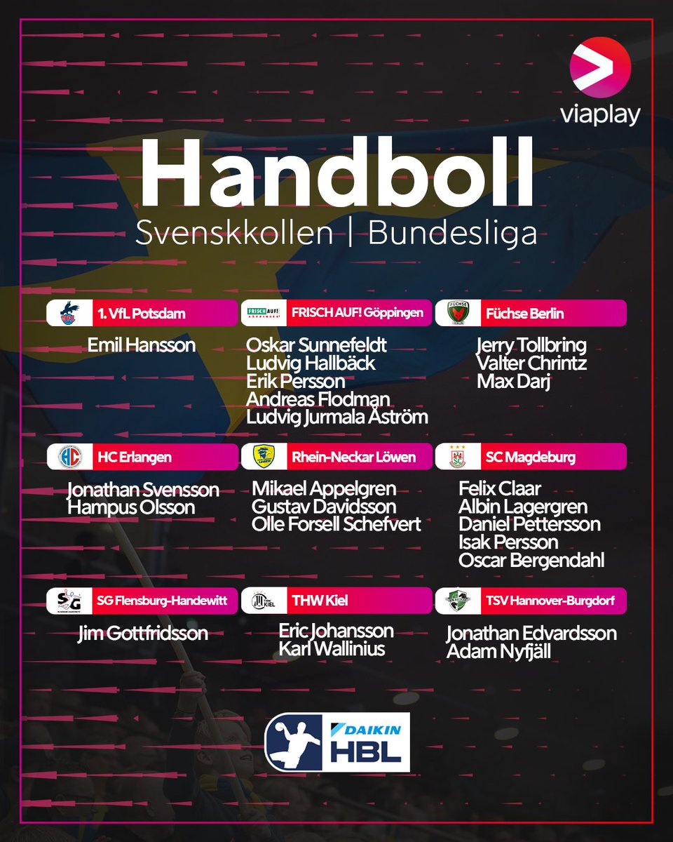 Här är alla svenska spelare att hålla koll på i världens bästa handbollsliga 🇸🇪🌟

📺 Följ handbollens Bundesliga på Viaplay