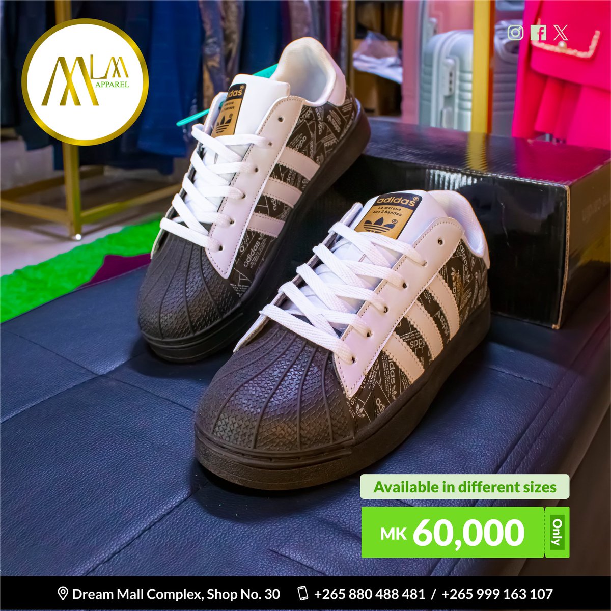 mlmapparelmw's tweet photo. Command attention with every step. Visit us and find your perfect pair.

📍 Dream Mall Complex near Gateway Mall

📱 Call/WhatsApp +265880488481

#MLMApparel #Lilongwe #Malawi #apparel #menshoes #leather #pair #shoes #adidas #jordan #mensfashion https://t.co/N2WfllBXsT