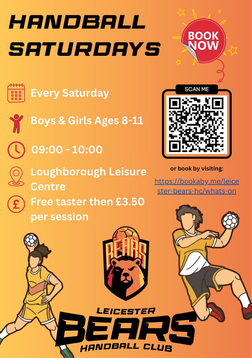 NWLSSP's tweet photo. 🔸Handball 🔸 checkout Leicester Bears Handball club, they have trials and taster in September and  also recruiting for players for the Boys U14 team. Booking details included in the photos https://t.co/RBvMCv4MRl