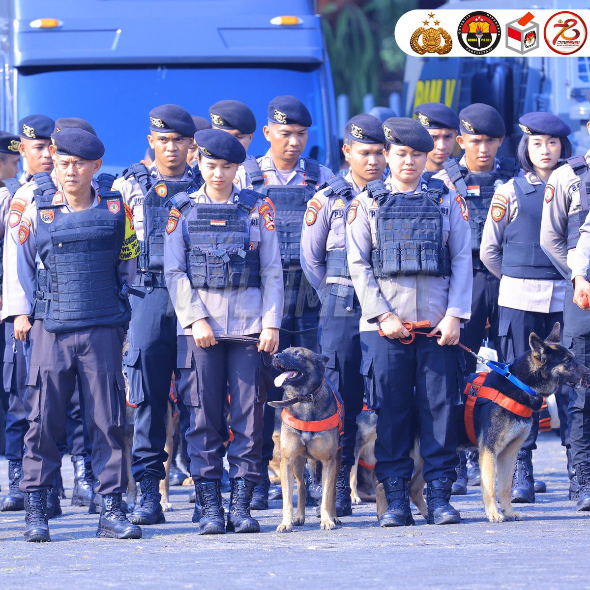 DivHumas_Polri's tweet photo. Dankorbrimob Polri Komjen Pol. Drs. Imam Widodo, M.Han., bersama Pangkogabwilhan I Laksdya TNI Agus Hariadi memimpin apel gelar pasukan gabungan TNI-Polri dalam rangka pengamanan kunjungan Paus Fransiskus dan Kegiatan Internasional Sustainability Forum (ISF) 2024. Kegiatan ini turut dihadiri oleh Kapolda Metro Jaya, Pejabat Utama Mabes Polri, Perwakilan Dinas Perhubungan, Satpol PP, BPBD dan instansi terkait lainnya. Diketahui kegiatan ini dilaksanakan untuk menjamin kesiapan personel, sarana dan prasarana yang digunakan dalam pengamanan dan pengawalan sehingga dapat berjalan lancar, aman dan damai.

#OperasiTribrataJaya
Amankan Agenda Negara