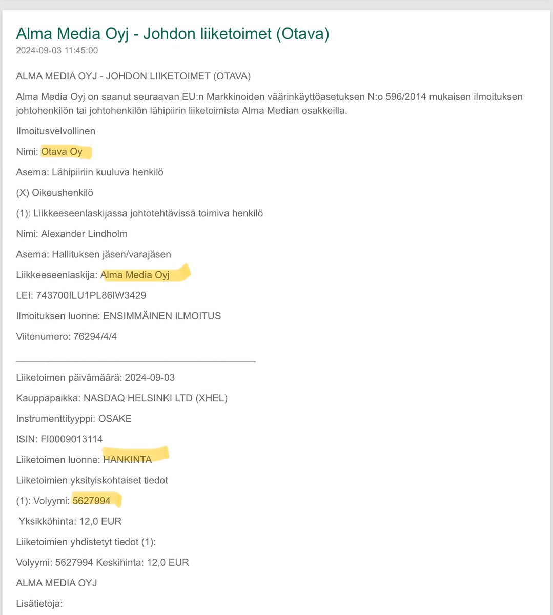 zijoittaja's tweet photo. Case #Alma
#Otava ja tähdet kertovat…osti ne Varman osakkeet eli nyt niillä on liki 40% Almasta. https://t.co/PyCy7InD6B