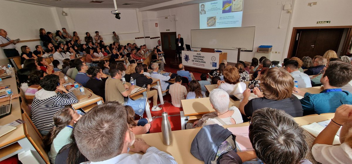 Albert Bosch (@boschub) on Twitter photo <a href="/aalcami/">Antonio Alcami</a> delivering his talk on #Mpox and #H5N1 in a full-house talk at the 2024 <a href="/sev_virologia/">SEV Virología</a> National Congress in Santiago #lovevirology <a href="/aalcami/">Antonio Alcami</a> delivering his talk on #Mpox and #H5N1 in a full-house talk at the 2024 <a href="/sev_virologia/">SEV Virología</a> National Congress in Santiago #lovevirology