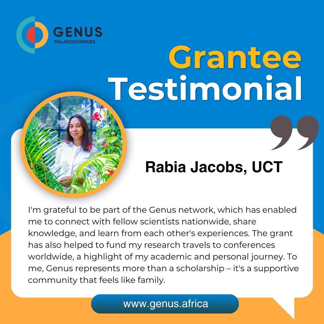 🌟 What our Grantees are saying 🌟

At GENUS, we’re not just providing opportunities; we’re fostering a community that feels like family, advancing palaeosciences, and nurturing future scientific leaders. 🌍✨

#TestimonialTuesday #ProudToSupport #FutureLeaders #Palaeoscience