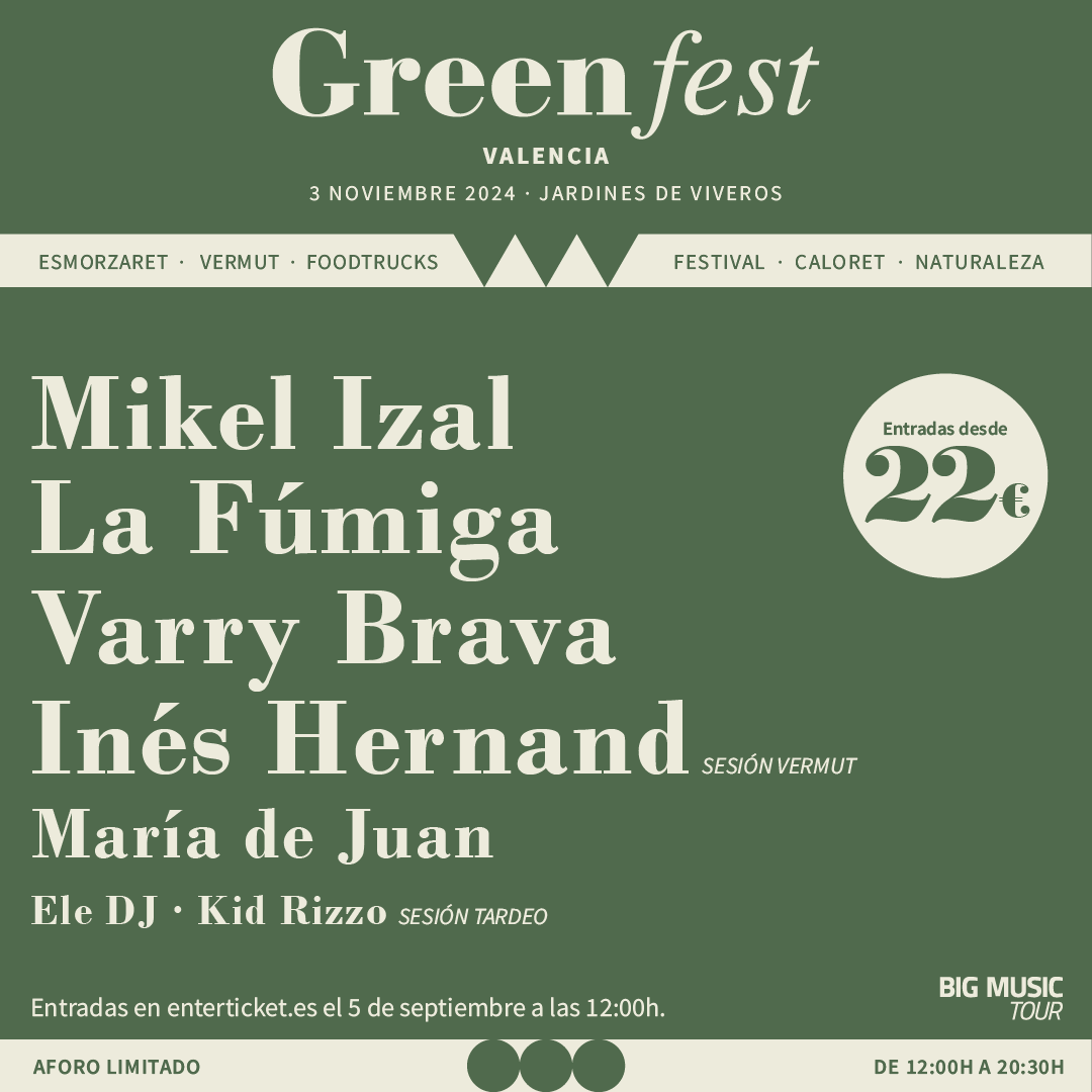 enterticket's tweet photo. ¿Qué mejor forma de empezar septiembre que SORTEANDO 4 entradas para Green Fest? 😎
Participa siguiendo estos pasos:
1. Sigue a  @enterticket
2. Dale like ❤️ y retweet 🔁 a este post
3. Comenta con quién vendrás al festi
⏰ Sorteo válido hasta viernes 6 de septiembre a las 12:00h https://t.co/Aj5zfkgvwA