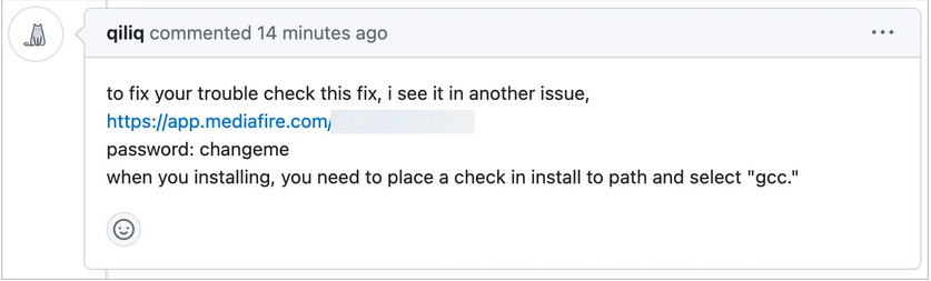 TheXXLMAN's tweet photo. Actores maliciosos distribuyen LUMMA STEALER desde comentarios en GITHUB como fake fixes: 

#CIBERSEGURIDAD #CYBERSECURITY #MALWARE #TROJAN #INFOSTEALER

+info en LinkedIN: https://t.co/oACg1PxIS7 https://t.co/mLH3hTMoGk