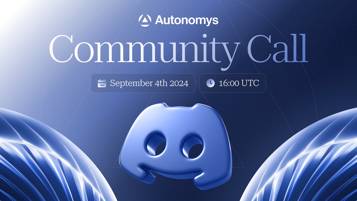 AutonomysNet's tweet photo. 🚨 Huge news! 🚨 We're unveiling major updates about our upcoming mainnet launch on our community call this Wednesday—you won't want to miss this one! 🚀
📅 Mark your calendars: Wednesday, 4 September 2024 16:00 UTC
🔗 Join here: https://t.co/Jt6GLJGBkW

/1 https://t.co/AKVPXSdqwA