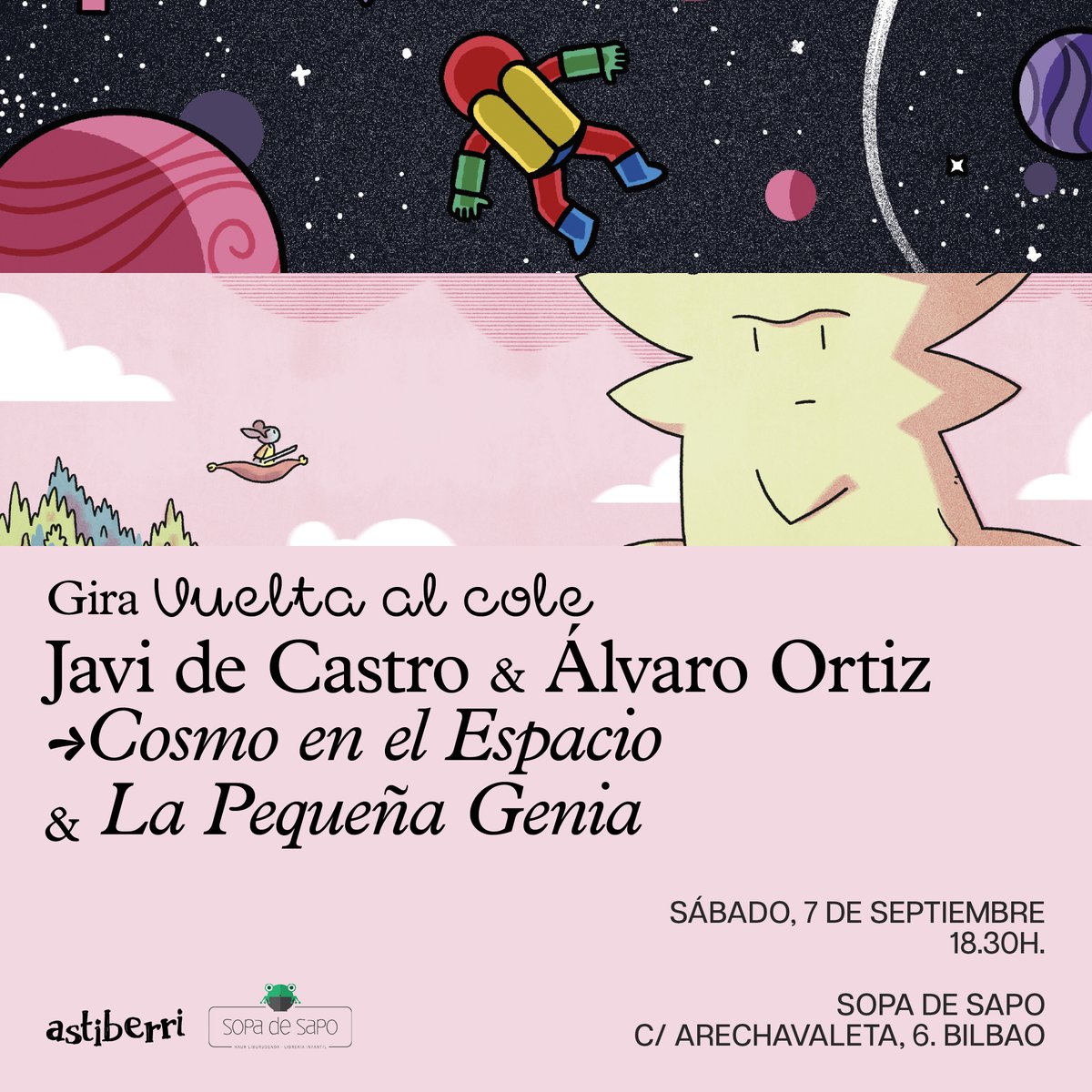 Viernes 6
19.00: Charlita en Espacio <a href="/comicsjoker/">Joker cómics</a> 

Sábado 7
11.00: Taller en Espacio Joker
18.30: Presentación y firmas en <a href="/sopa_sapo/">Sopa de Sapo</a>