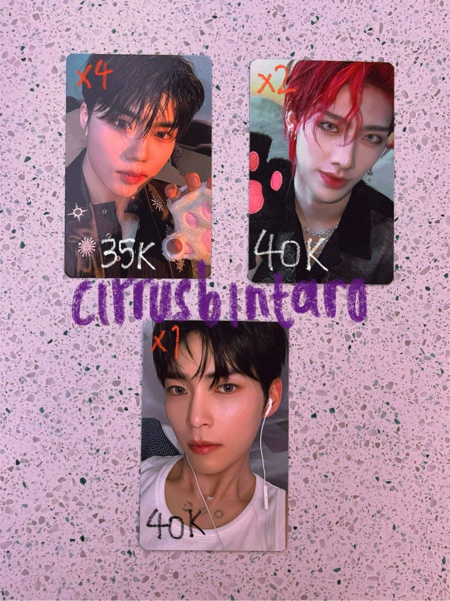 ‼️ WTS WANT TO SELL ZB1

TRADING CARD POP UP STORE
gunwook paw 35k ea
ricky paw 40k ea
hanbin headset 40k

📍 ready ina tangsel
🍊 keep event
💸 inc all

NOT FOR SENSITIVE BUYERS

‼️ or WTT TRADE to
yujin gyuvin tc selfie any
ricky tc selfie beda

t. zerobaseone pc photocard poca