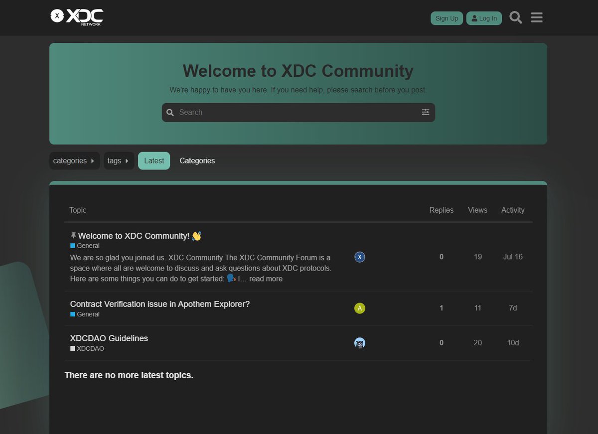 🛠️The XDC Forum is your go-to platform for discussions and community feedback. Start a conversation and contribute to the future of XDC: forum.xinfin.org 

Checkout, How to Use XDC Forum: A Step-by-Step Guide: xdc.dev/xdcdao/how-to-…

#XDCForum #XDCCommunity #Blockchain