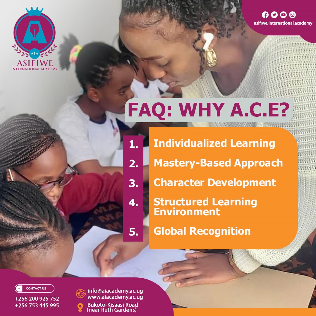 AsifiweAcademys's tweet image. At Asifiwe International Academy, we empower students with a personalized and value-driven education through the ACE curriculum. Discover a learning experience that nurtures both academic excellence and character development. #IndividualizedLearning #CharacterDevelopment.