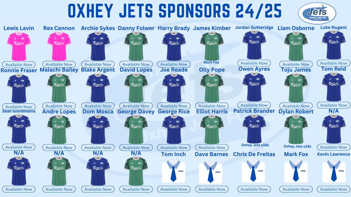 oxheyjetsfc's tweet image. SPONSORSHIP AVAILABLE!

Get in Touch📩

£30 Per Player