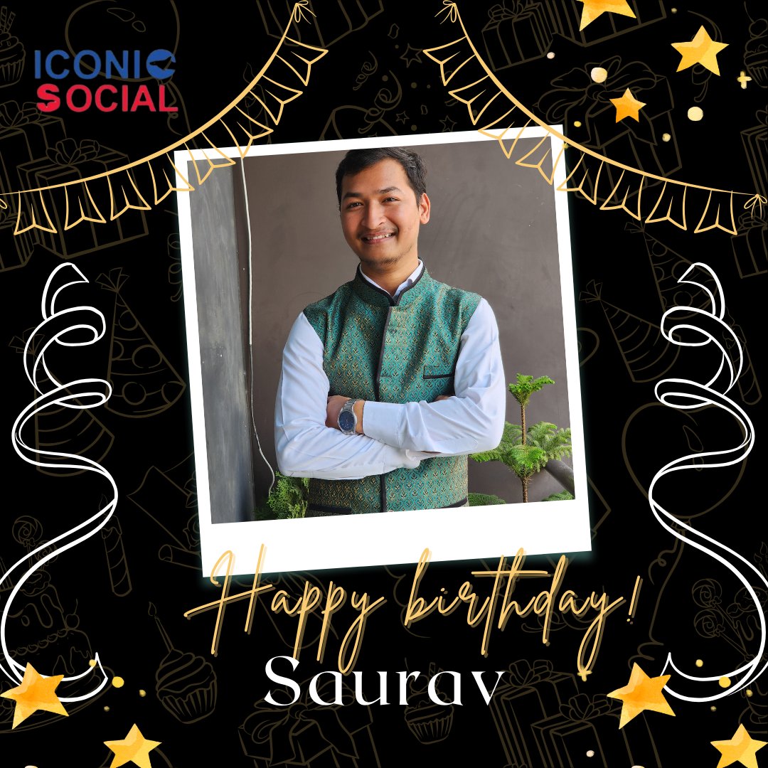 beiconicsocial's tweet photo. Happy Birthday to the one and only Saurav!
📷 May your day be filled with as much fun as you bring to our team... and maybe just a bit more work than your internet breaks! 📷 Cheers to another year of making social media sparkle! 📷
#TeamIconicSocial #SauravSZN #iconicsocial https://t.co/FcK543UwH2