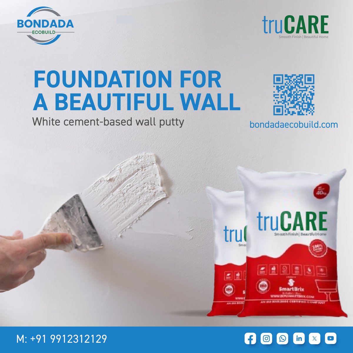 BondadaEcobuild's tweet photo. 𝗙𝗢𝗨𝗡𝗗𝗔𝗧𝗜𝗢𝗡 𝗙𝗢𝗥 𝗔 𝗕𝗘𝗔𝗨𝗧𝗜𝗙𝗨𝗟 𝗪𝗔𝗟𝗟
White cement-based wall putty
For More Details:
☎️call us: +91 9912312129
🌐 Visit Our Site: https://t.co/5iKf27w5TC
#bondadaecobuild #Fabricator #uPVCProfiles #uPVCWindows #Door #Window #WindowProfiles #AAC #Bricks https://t.co/fKsyF5wTNC