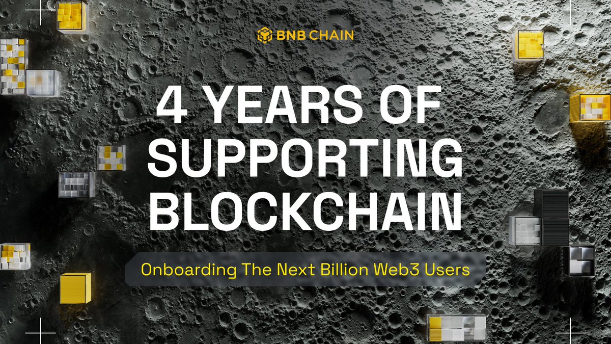 BNB Chain (@bnbchain) on Twitter photo On Sept 1, 2024, we marked BNB Chain’s 4th anniversary with #BNBDay, reflecting on our journey and future.
In 4 years, we've empowered developers and supported startups as we aim to onboard the next 1 billion users to Web3.
Here's what we've achieved together over those 4 years On Sept 1, 2024, we marked BNB Chain’s 4th anniversary with #BNBDay, reflecting on our journey and future.
In 4 years, we've empowered developers and supported startups as we aim to onboard the next 1 billion users to Web3.
Here's what we've achieved together over those 4 years