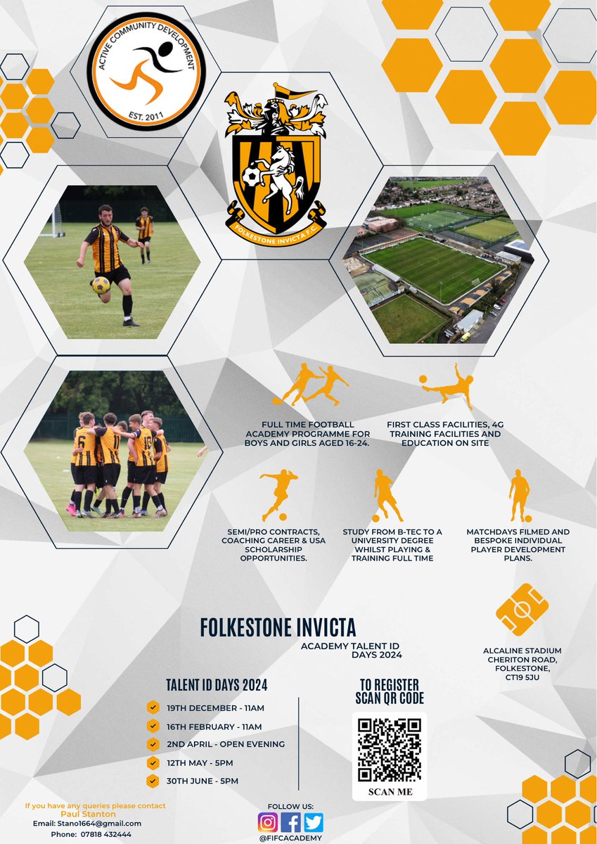 FIFCacademy's tweet photo. 🎓 Finished your GCSEs and undecided on your options?
Interested in a career in sport?
Want to train and play football every day?

We still have spaces available before Friday’s deadline.

Contact Paul Stanton for more info stano1664@gmail.com

🔗 https://t.co/2E2YLVIyxv https://t.co/SVAFipLG4U