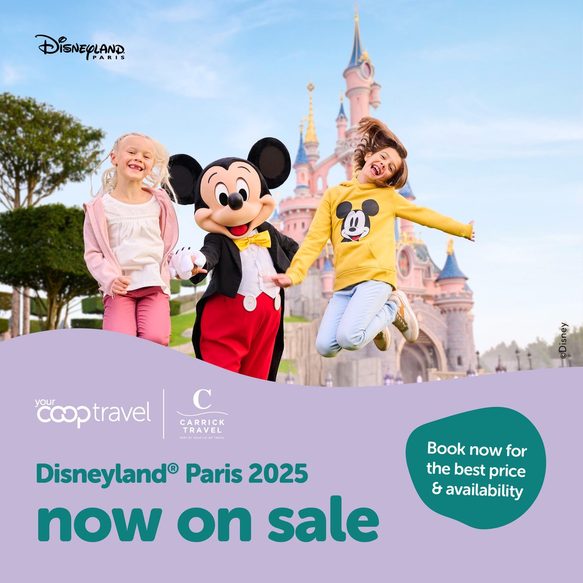 ✨ Let the magic shine at Disneyland Paris! ✨

Summer 2025 packages, through until March 2026, are on sale now with Your Co-op Travel! 🌟

Book your enchanting adventure today.