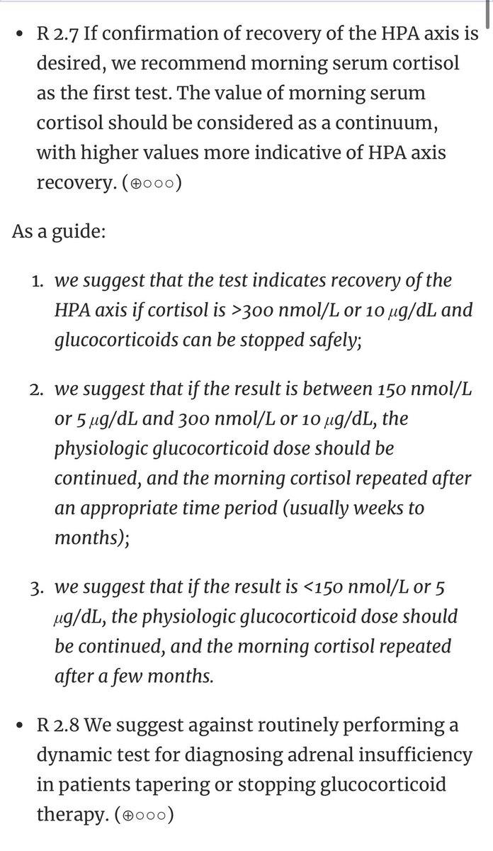 LastManStand85's tweet photo. How long can you be on #steroids and then stop them altogether (regardless of dose) without the risk of an adrenal crisis? Well this guidance from the 2024 European Endocrine society may shed some light👇
#Rheumatology #MedTwitter https://t.co/9G7R2YxrcA