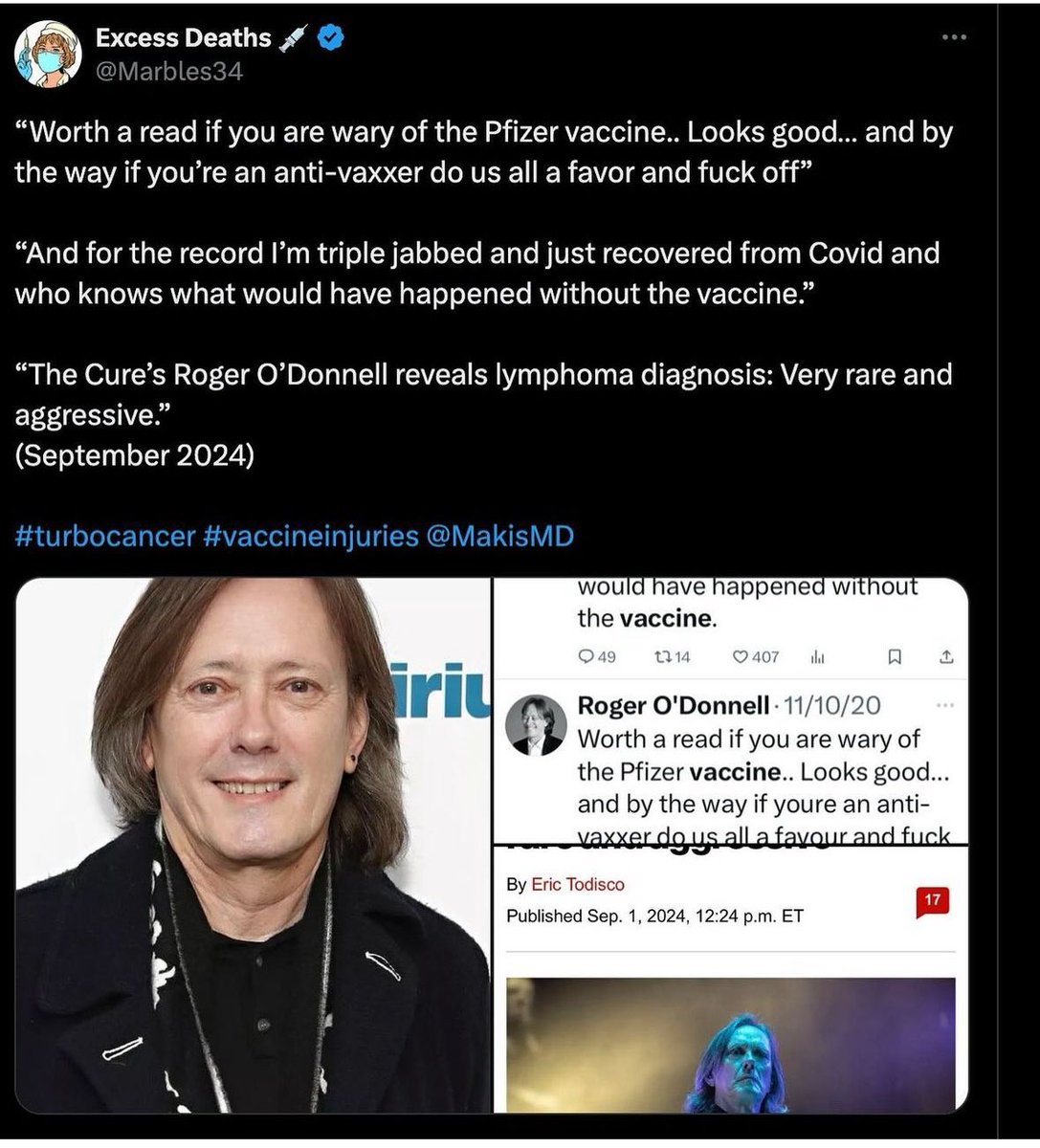 millytantme's tweet photo. @stkirsch @RogerODonnellX Shame you advocated an untested experimental gene therapy with zero safety data short or long term and zero carcinogenic studies. Evidence now shows vaccine associated with turbo cancers. I think an apology is in order to those you enabled to take this dangerous experiment https://t.co/30H9TvSftL