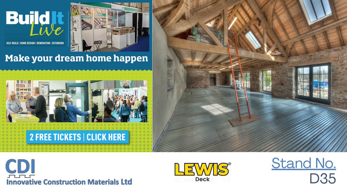 The latest Build It Live exhibition is taking place over the coming weekend at the Westpoint Arena, Exeter. Chris will be on site with our #LewisDeck system to show you why you shouldn't ignore your upstairs floor. 

This year we are on stand D35, we'll see you on Saturday.