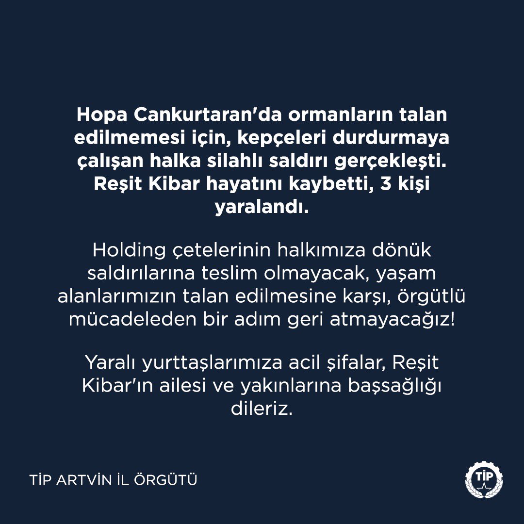 Holding çetelerinin halkımıza dönük saldırılarına teslim olmayacak, yaşam alanlarımızın talan edilmesine karşı, örgütlü mücadeleden bir adım geri atmayacağız!