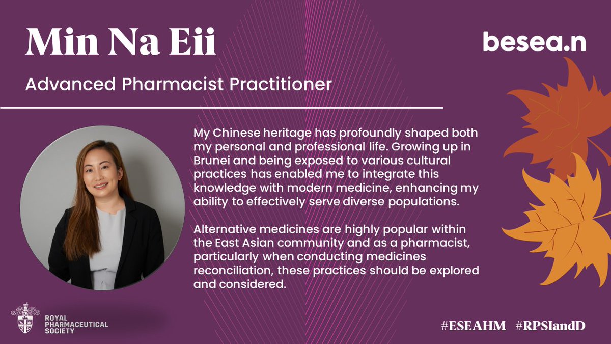In September, we’re celebrating East and Southeast Asian Heritage Month by inviting you to share how your heritage has shaped your pharmacy career.

First up is Min Na Eii, Advanced Pharmacist Practitioner.

#RPSIandD #ESEAHM @minna_eii