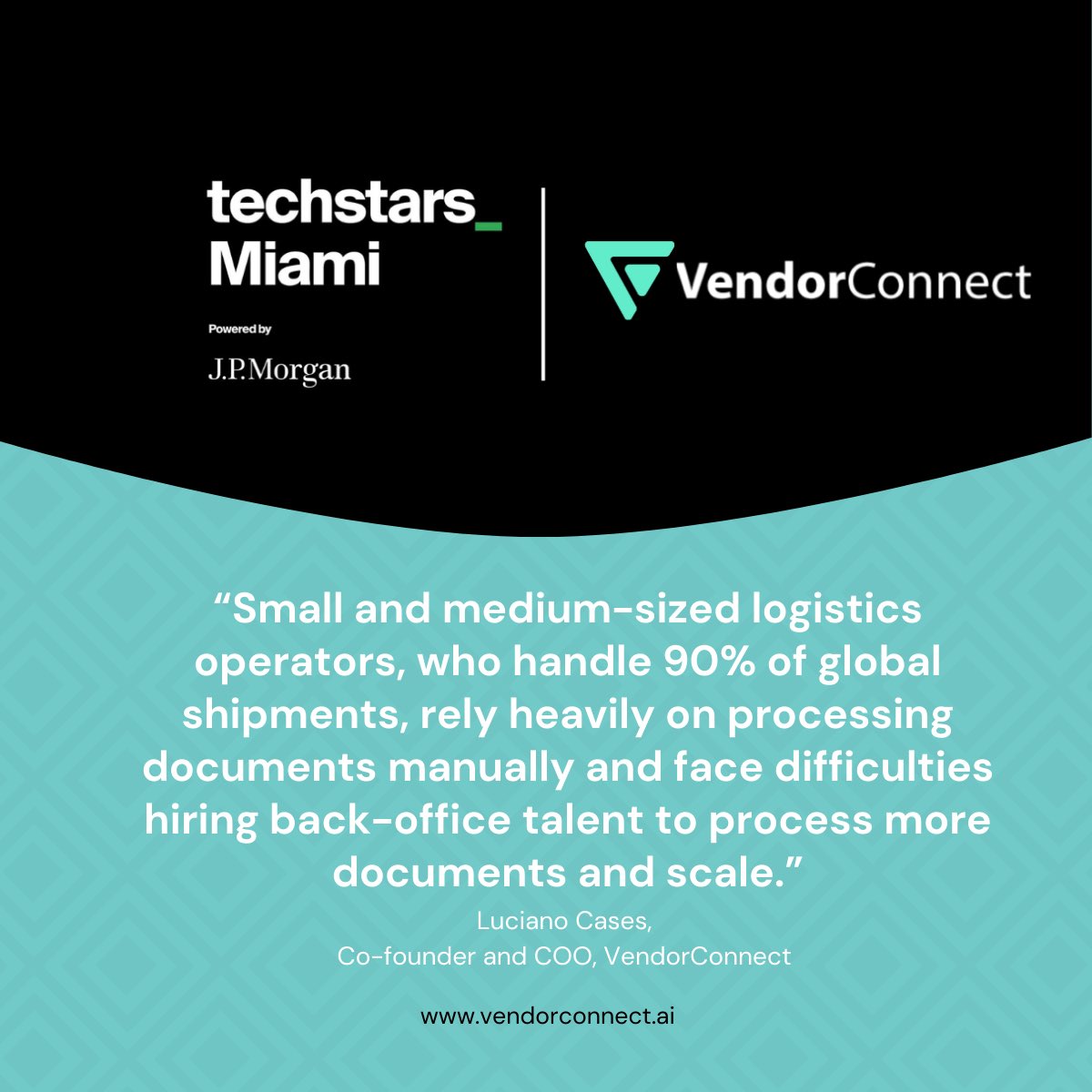 📣 We are thrilled to join Techstars Miami, powered by J.P. Morgan Fall 2024 Class. This marks a significant milestone for our team and reinforces our ongoing commitment to our vision: Empowering businesses to leverage AI with ease.