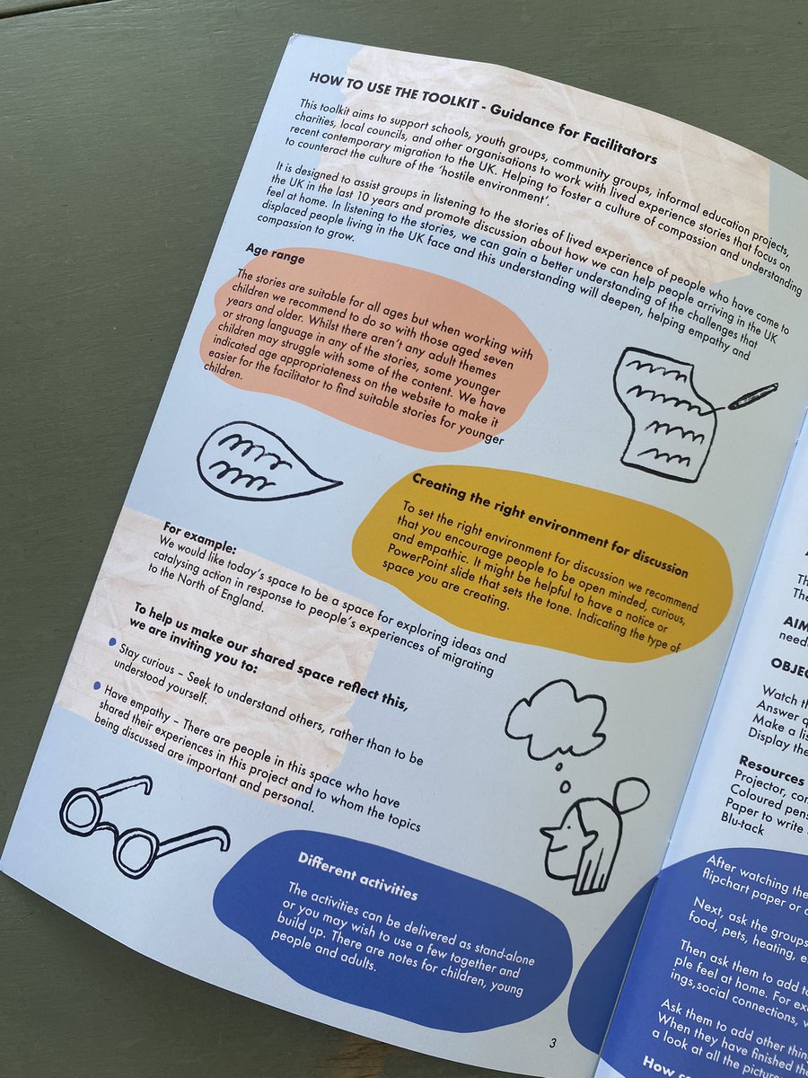 connie_noble's tweet photo. Ahhh I love seeing stuff in print! Delighted to receive a printed copy of the talking about migration booklet I designed and illustrated for PVM early this year. ☀️ 📚 

Would love to work on my design projects like this! Pop me an email to chat more 📧 https://t.co/mLAwVZ47nh