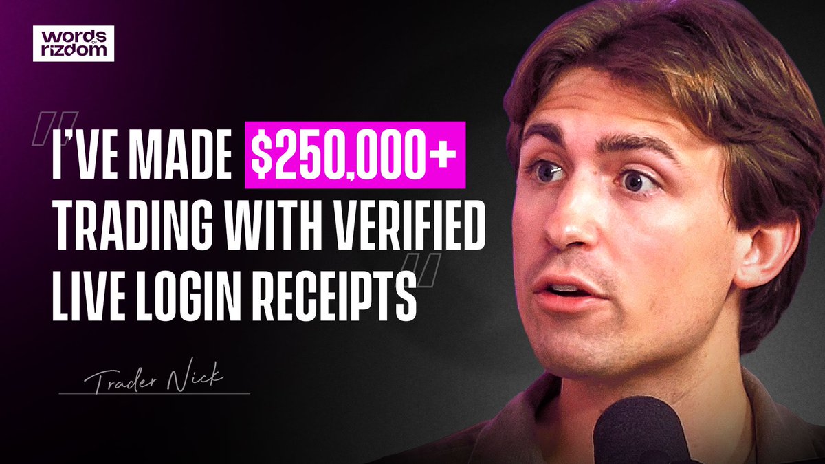 Wordsofrizdom's tweet photo. $250,000+ in Verified Profits For Trader Nick Who Is This Weeks Guest On Words of Rizdom.

Thursday 6pm BST /1pm EST we premier live!

Tune in to hear exactly what’s wrong with the trading industry and the exact steps Nick has taken to achieve his incredible results

Hit repost👇 https://t.co/U8UMbVD0LO