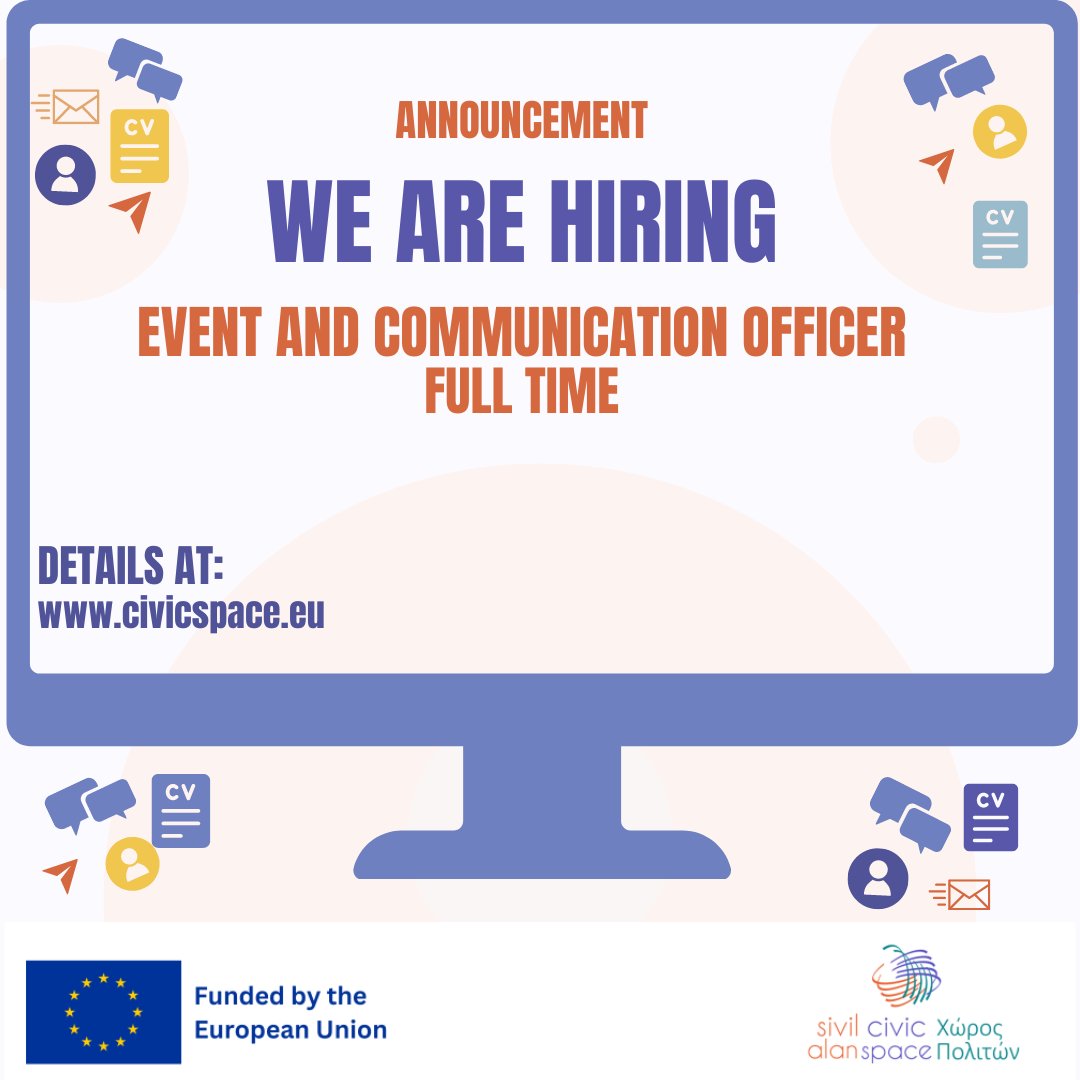 We're excited to announce that we're hiring a fulltime Event and Communication Officer to join our team at Civic Space.

Application Deadline: 16 September 2024
Visit civicspace.eu for the details!