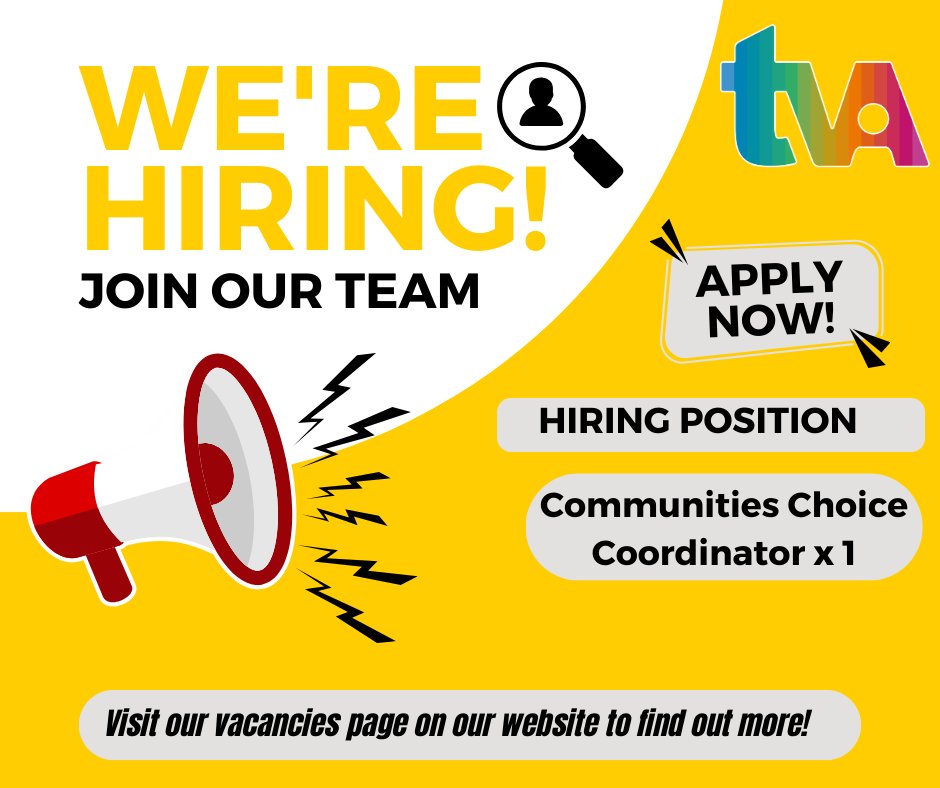We have one more opportunity available for someone to join our team!

Visit tvawales.org.uk/vacancies/ to find out more!

Hurry deadline is 12th September!